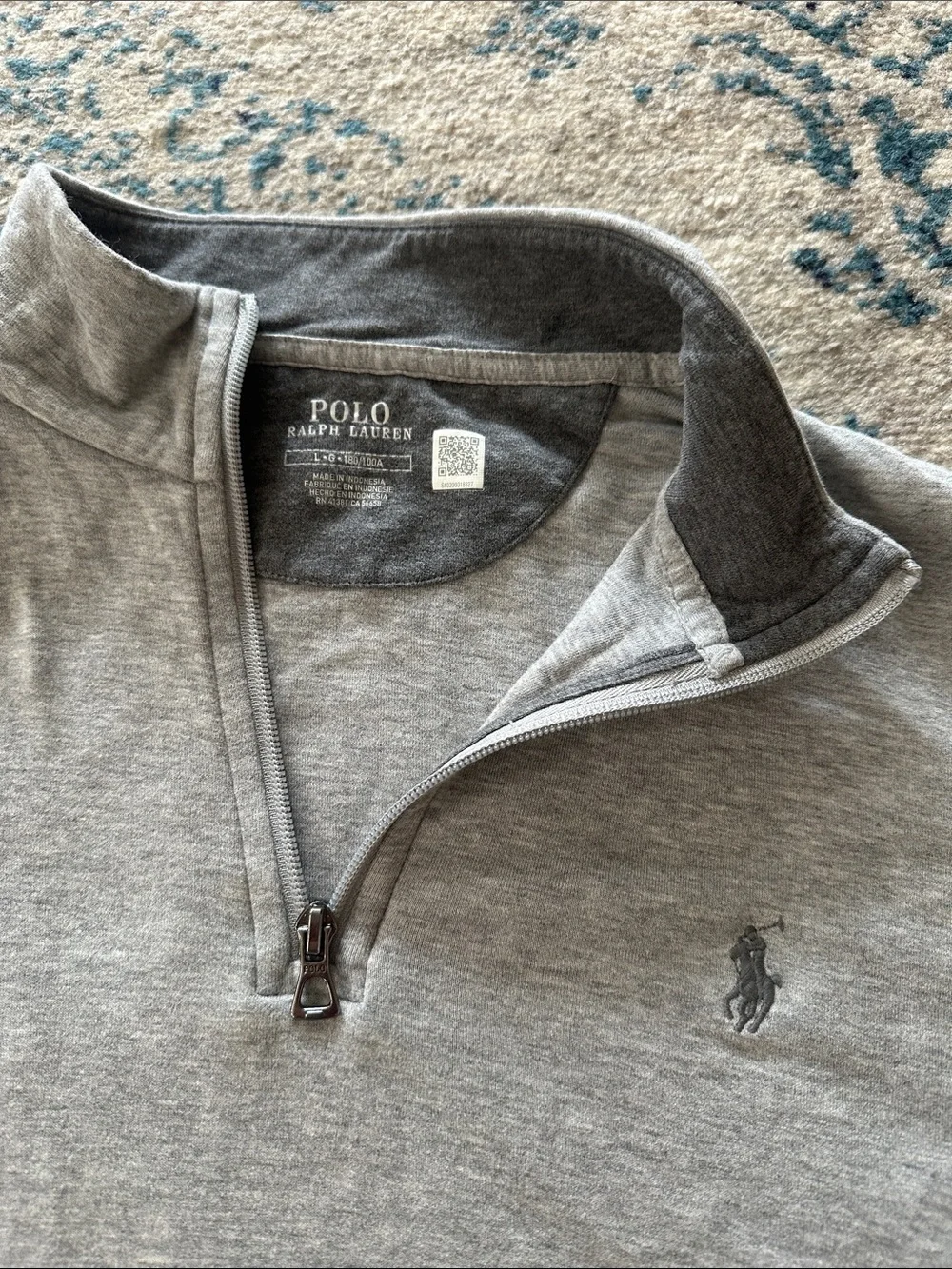 Polo Ralph Lauren Luxury Jersey Quarter-Zip Pullover Andover Heather grey